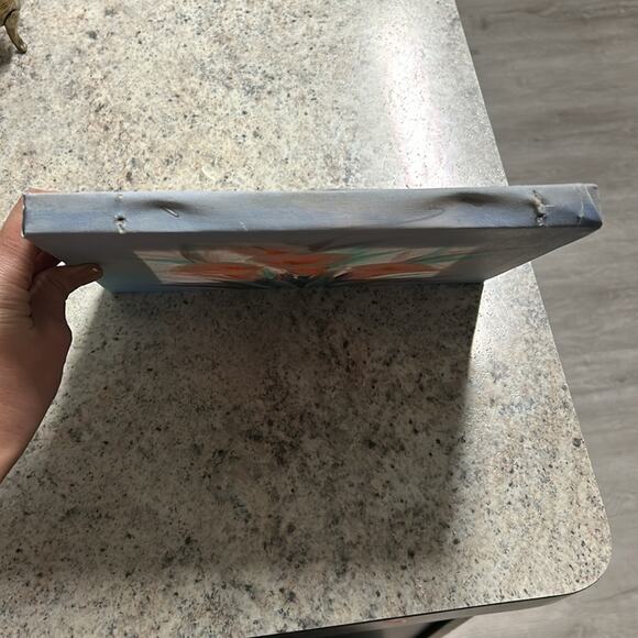 Original acrylic Painting- pink Callie Lillie’s - unframed, vintage wear, damage - Picture 12 of 14